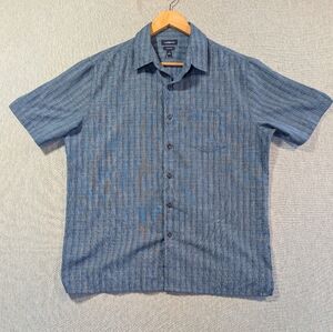 Croft & Barrow Easy Care Shirt Men's Large Blue Striped Plaid